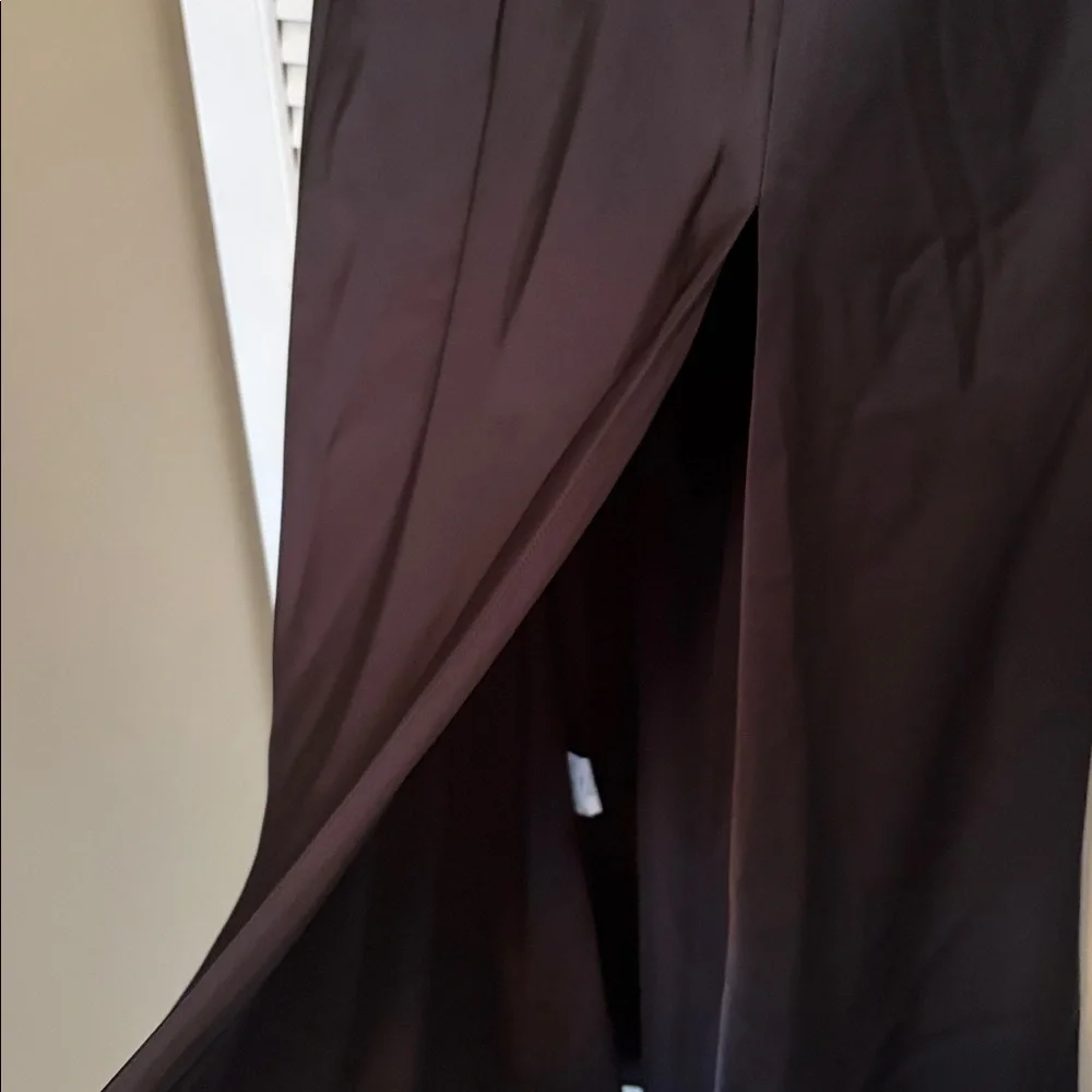 Birdy Grey Elegant Black Dress with Slit and Removable Bows - Picture 2 of 6